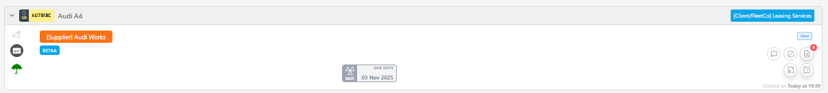 Status and information bar highlighting the Decline icon